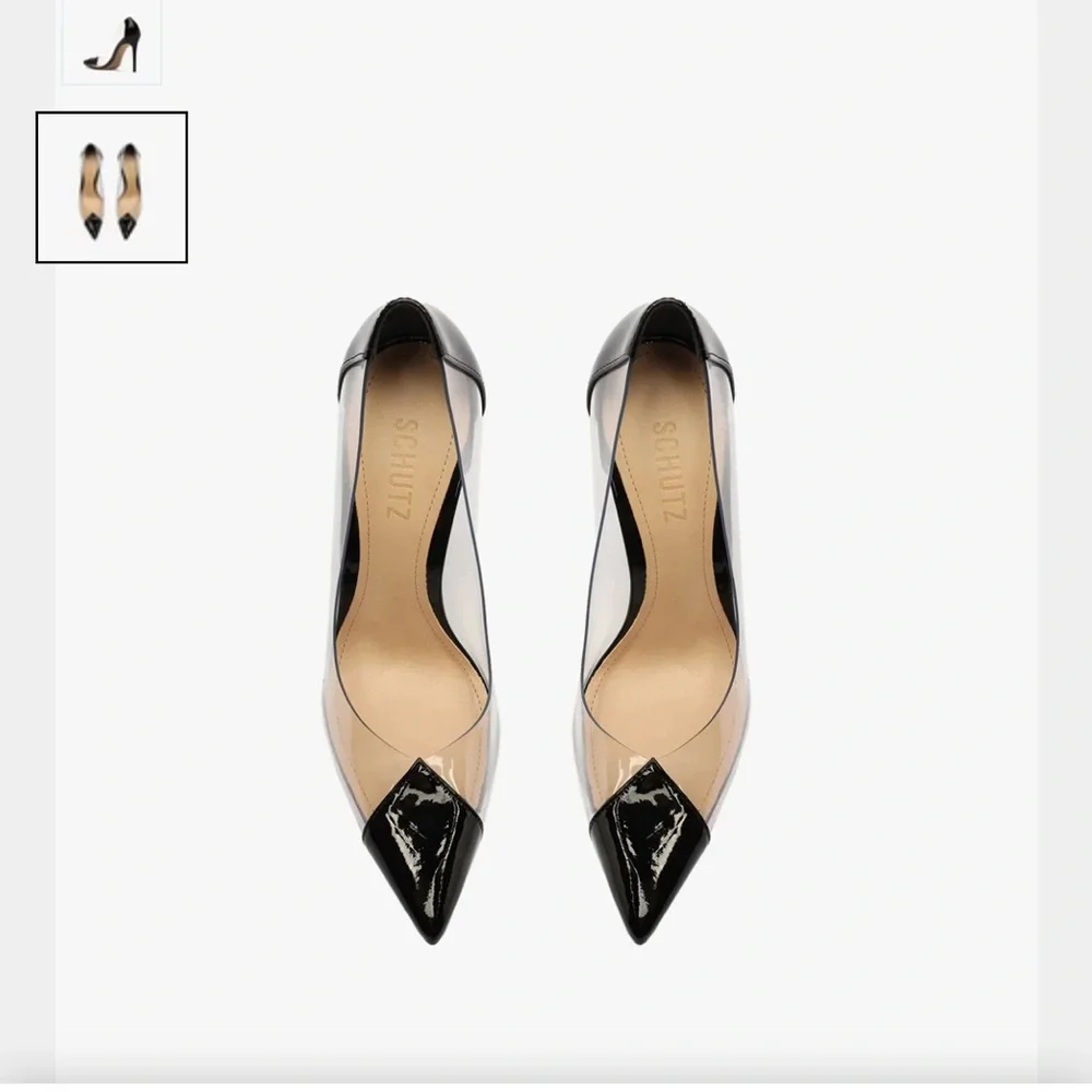 SCHUTZ Black and Tan Pointed Heels - Picture 1 of 8
